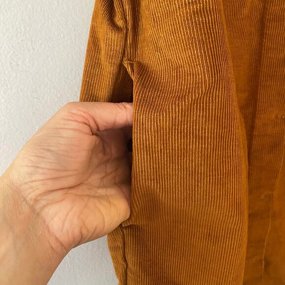 Ariat Burnt Orange Corduroy Short Sleeve Button Down Knee Length Dress Small - Picture 8 of 13